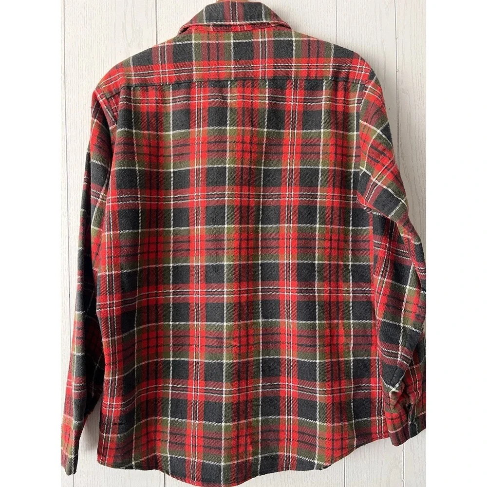 Vintage Dee Cee Flannel Shirt Mens Large Red Green USA 70s USA Grunge Retro